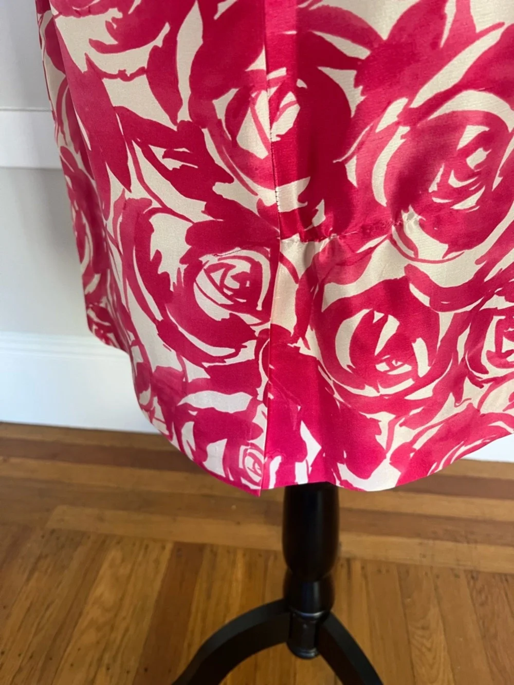 Kate Spade Minnie Rose Fuchsia‎ Pink White Rose Print Halter Midi Dress Size 8